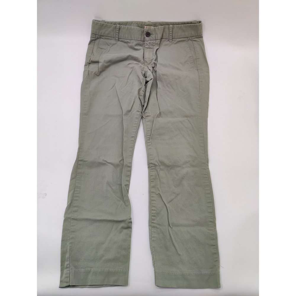 J.Crew Frankie Chino Pants Womens 10 Sage Green Stretch Straight Leg Trousers